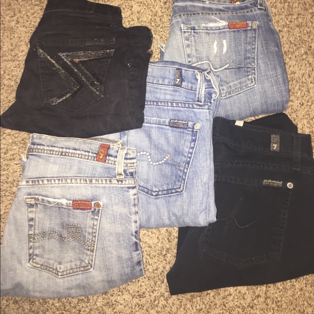 7FAMK Premium Denim all 5 pair for 1 price $100