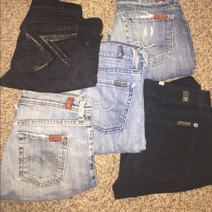 7FAMK Premium Denim all 5 pair for 1 price $100