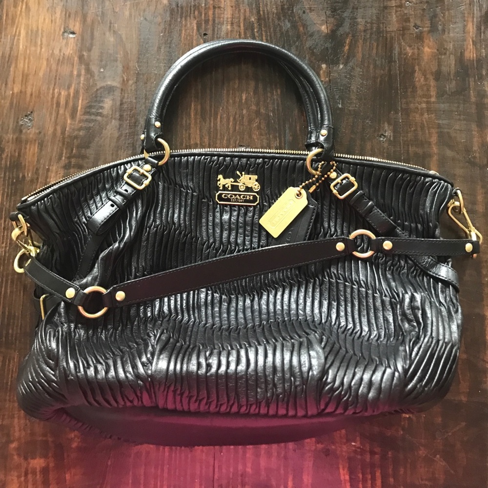 Coach Black Leather Tote