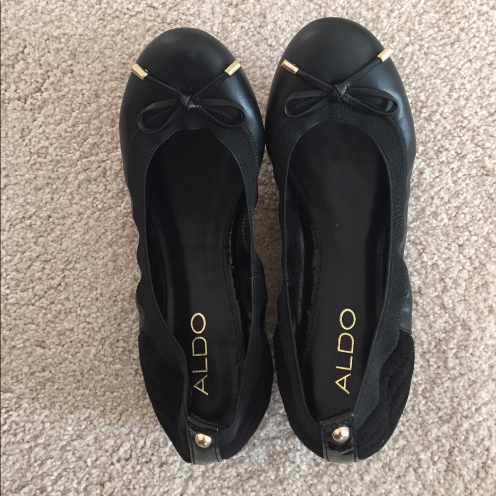 ALDO FLATS BLACK WITH BOWS