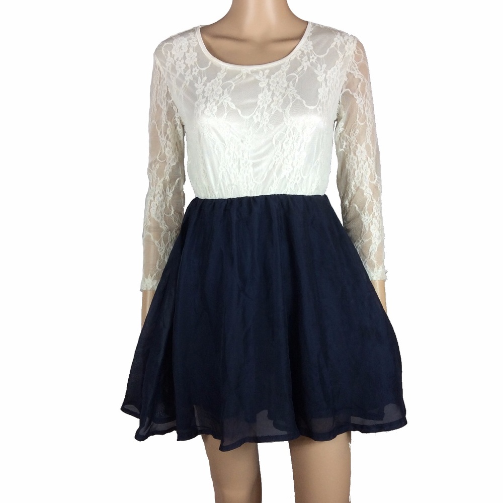 Lace and chiffon dress