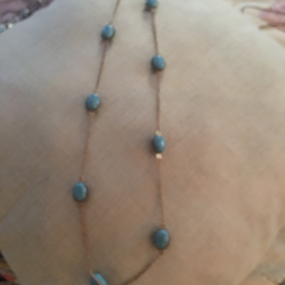 🔵 Turquoise like beaded necklace