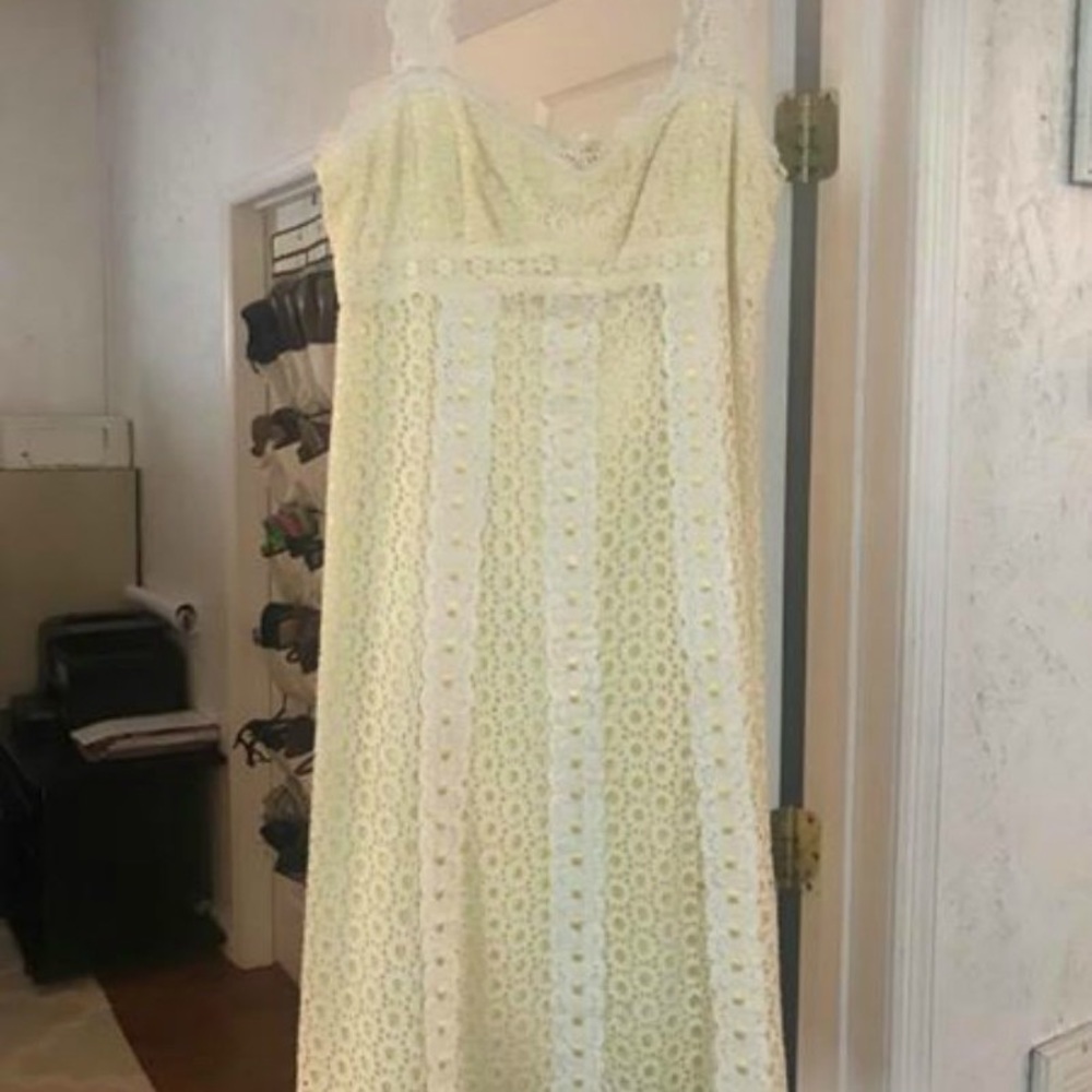 Nanette Lenore Yellow & White Eyelet Dress