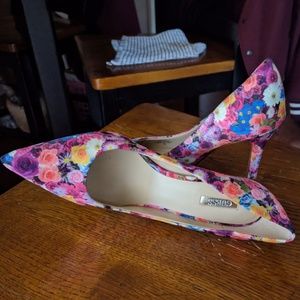 Guess Carrie Pointed Floral Pumps Stiletto Heels