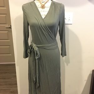 Dark Green Wrap Dress