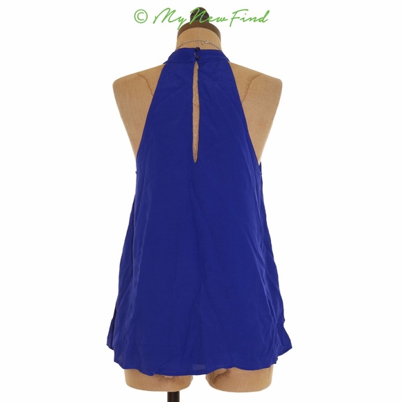 JUNE & HUDSON HIGH NECK CUT OUT TANK ROYAL BLUE - Picture 3 of 3