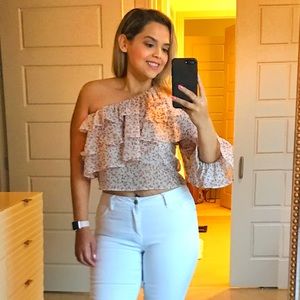 One Shoulder Sleeve Crop Size L Zara!