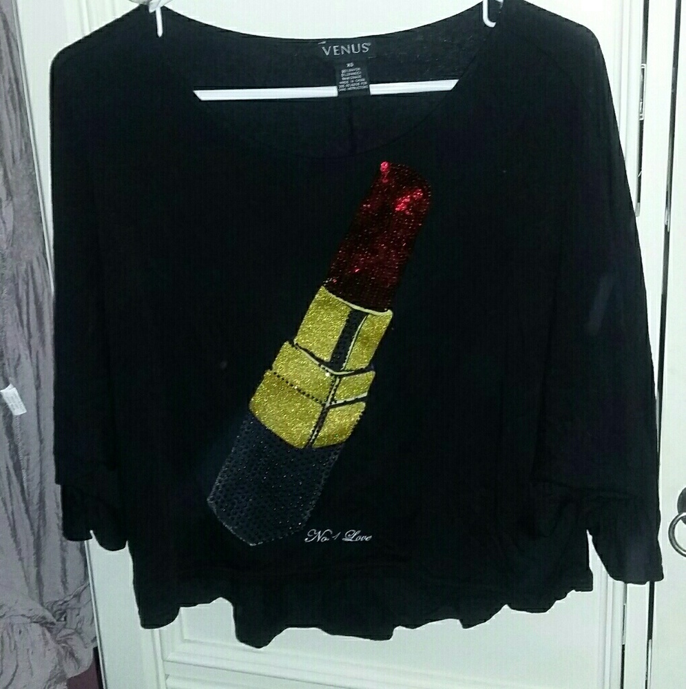 Lipstick graphic dolman top💄💄💄