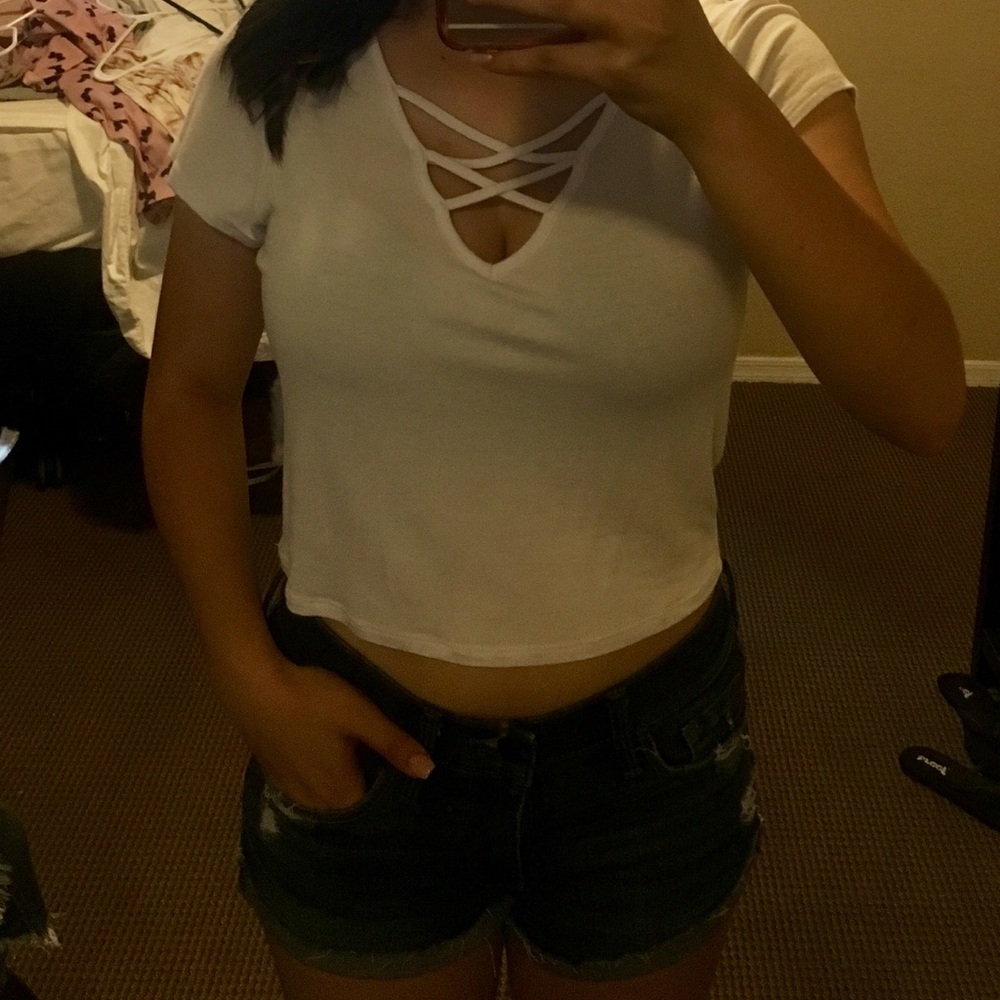 Wet Seal Criss Cross Crop Top