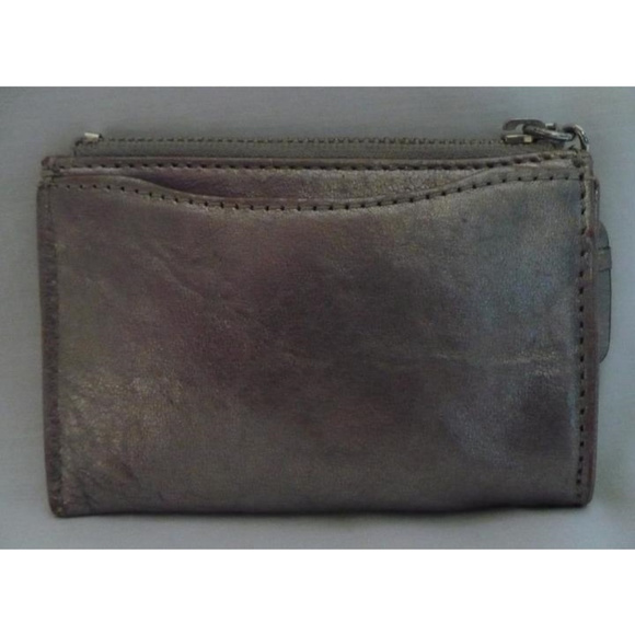 Juicy Couture Metallic Silver Leather Embellished Crown Coin Purse Wallet - Picture 4 of 8