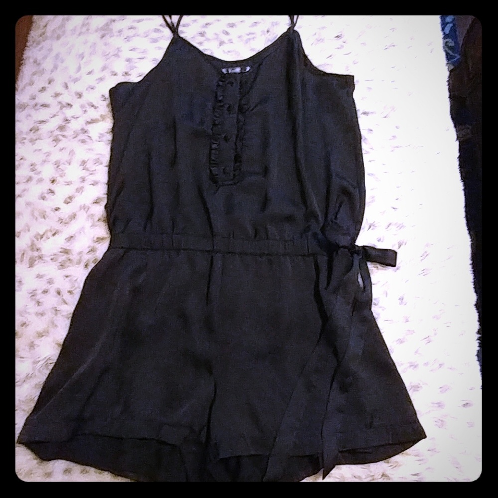 Sexy Satiny Black Romper