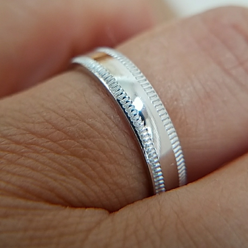 3mm 14k Gold plated Wedding Band - Picture 2 of 7