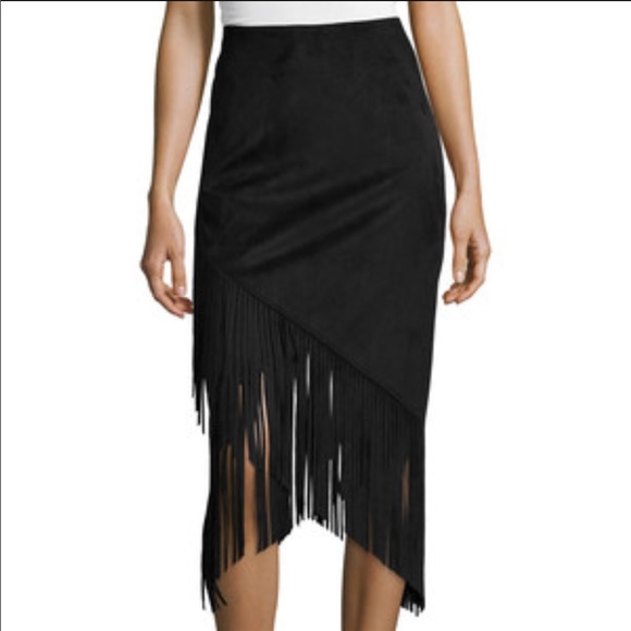 Bisou Bisou Dresses & Skirts - Bisou Bisou Black Faux Suede Pencil Skirt