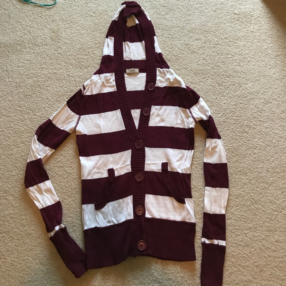 Red and white sweater/cardigan