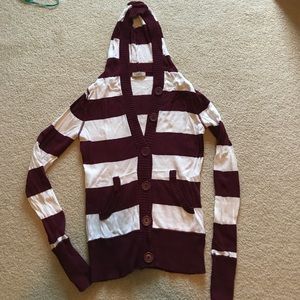 Red and white sweater/cardigan