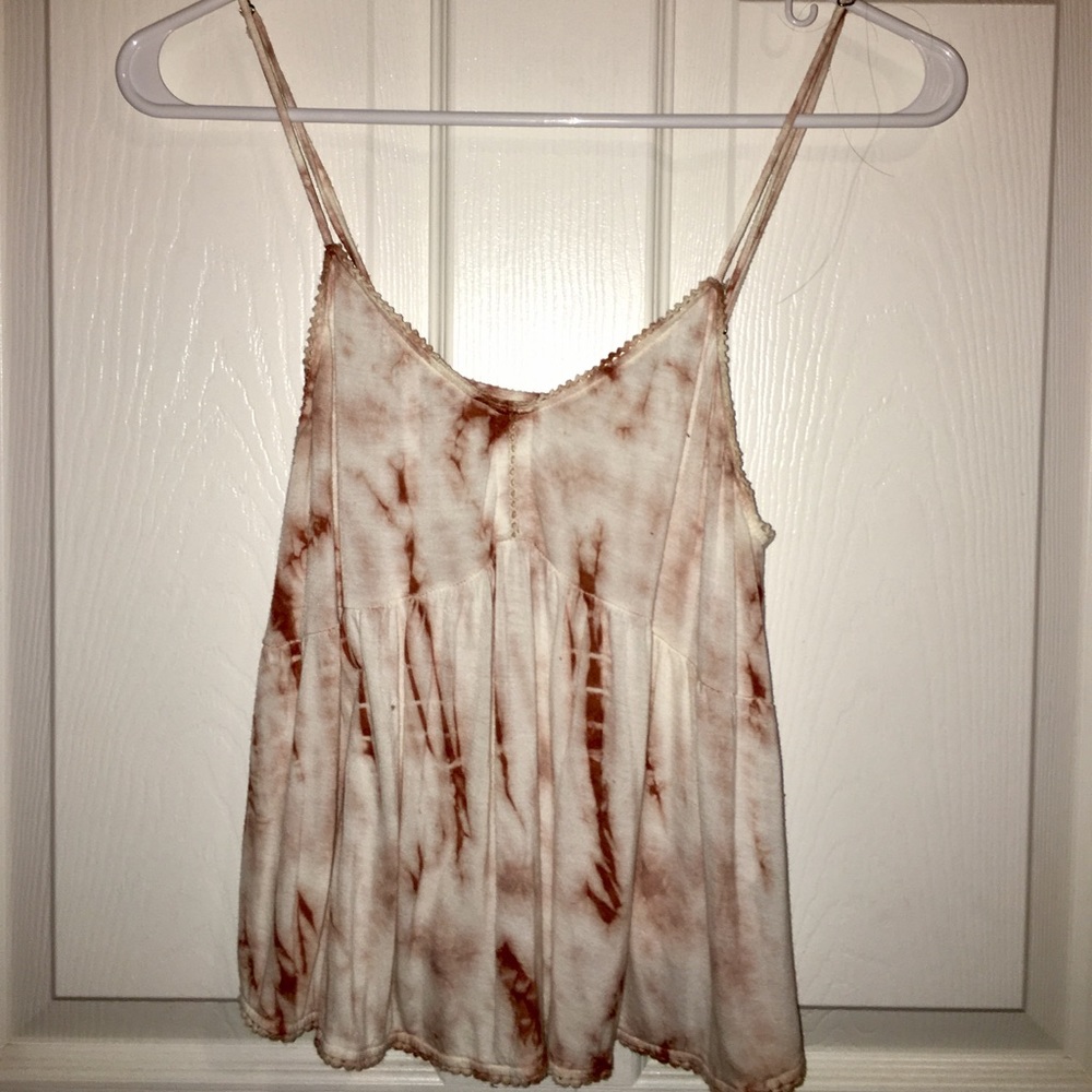 Pink and Brown Tie Dye Top