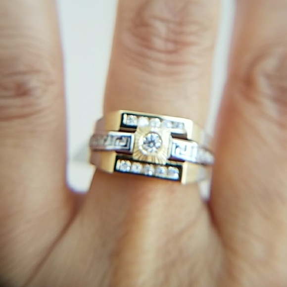 14k Gold plated men's Wedding Band Ring Size 9 - Picture 4 of 8