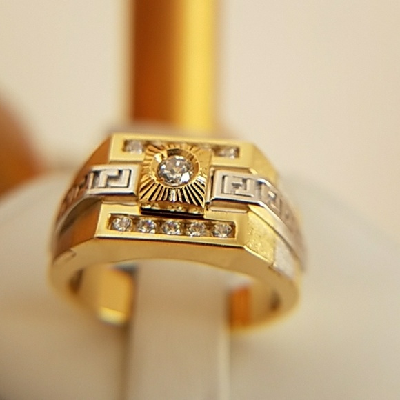 14k Gold plated men's Wedding Band Ring Size 9 - Picture 6 of 8