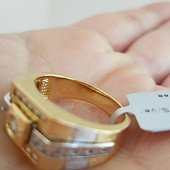 14k Gold plated men's Wedding Band Ring Size 9 - Picture 7 of 8