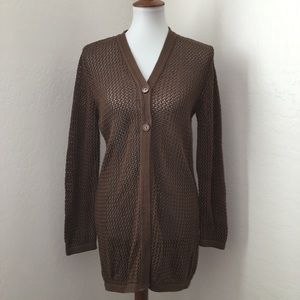 Dana Buchman Crocheted Sweater Cardigan Women’s M