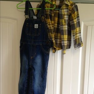 Boys 24 month Flannel/overall set