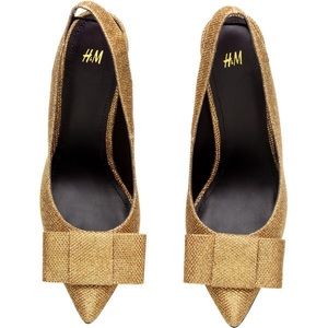 ISO H&M Gold Glitter Heels