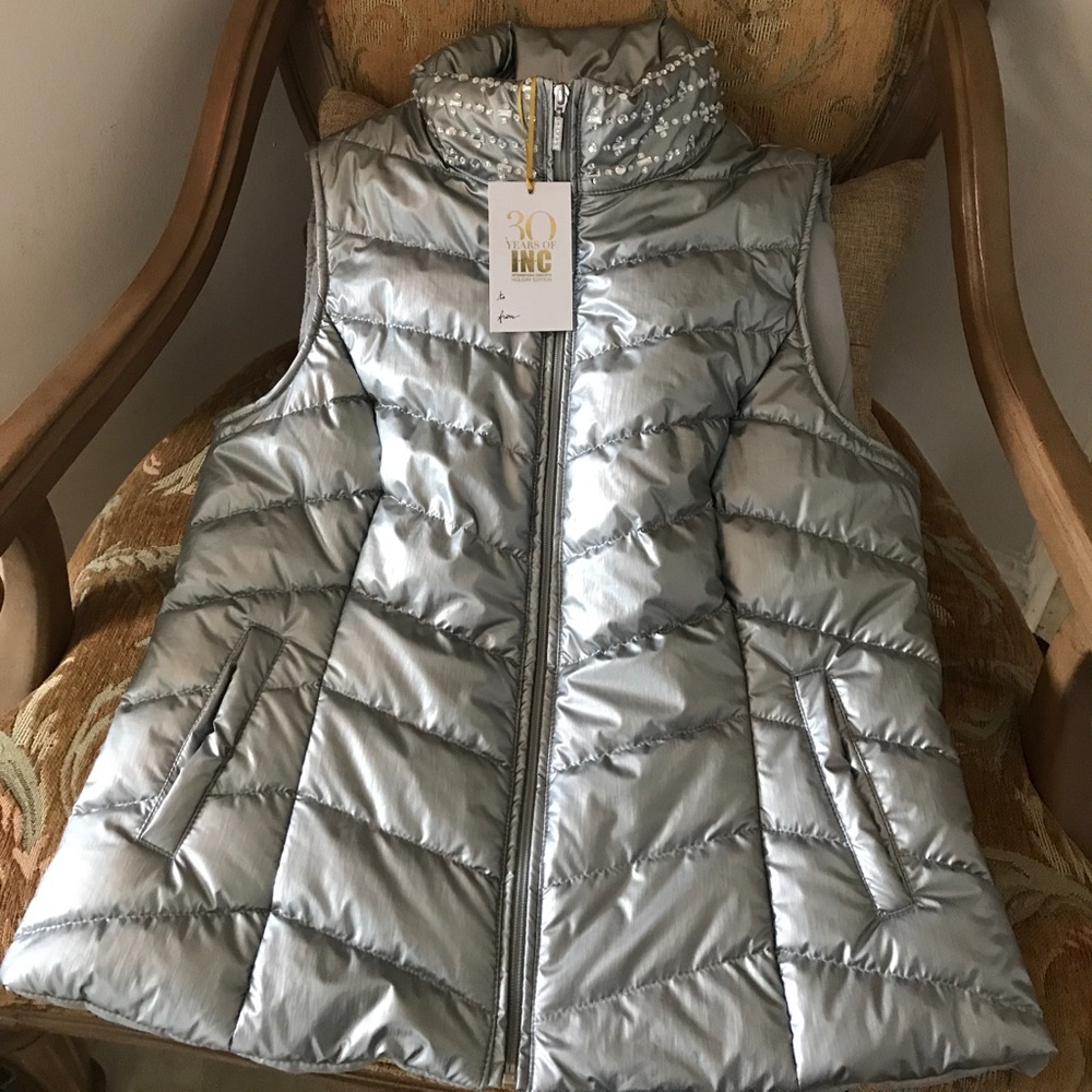 INC SILVER VEST