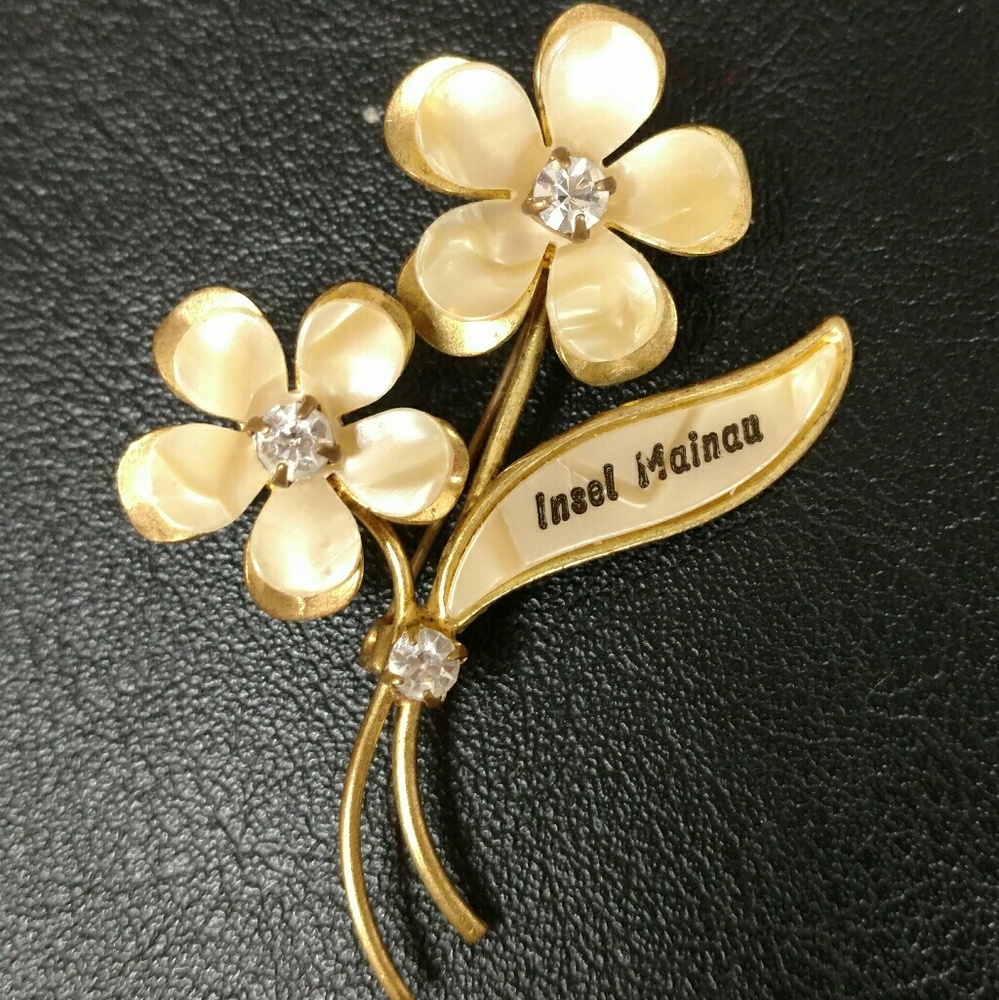 Vintage souvenir brooch from Mainau Germany