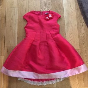 Mi Mi Sol Red and Pink Dress with White Lace Trim