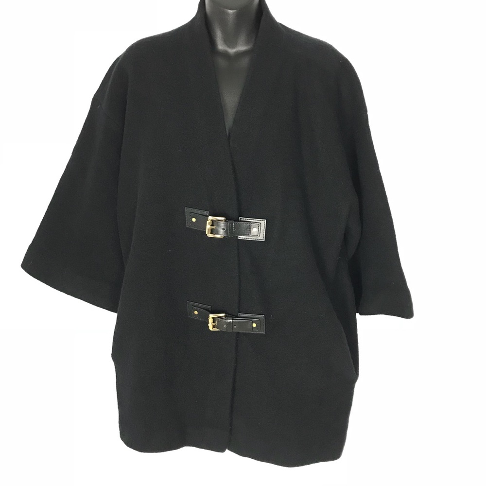Michael KORS Buckle Front Dolman Sleeve Wool Coat