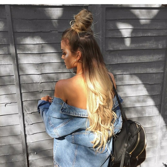 Ombre light Brown to Blonde Clip in Extension main image 6