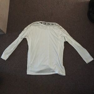 Long sleeved white shirt w lace