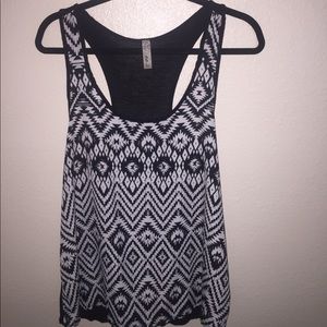 Black and white patterned tank top