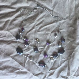 Layered purple bead necklace