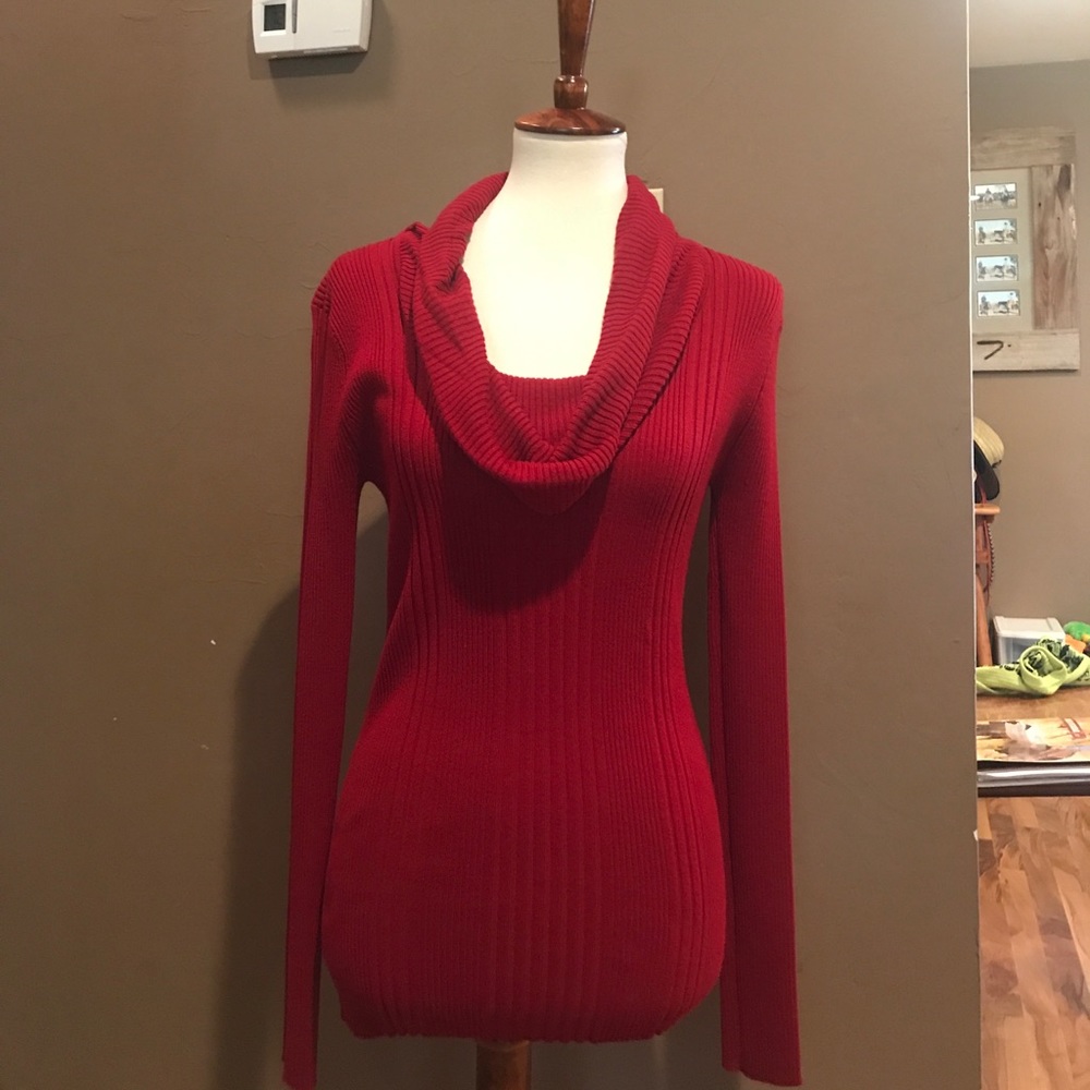 Red long sleeve sweater