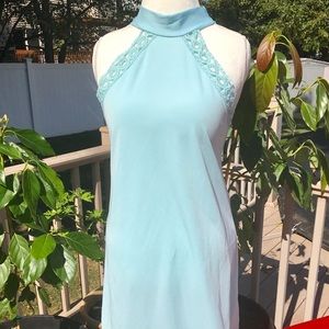 Baby blue dress with lace size medium