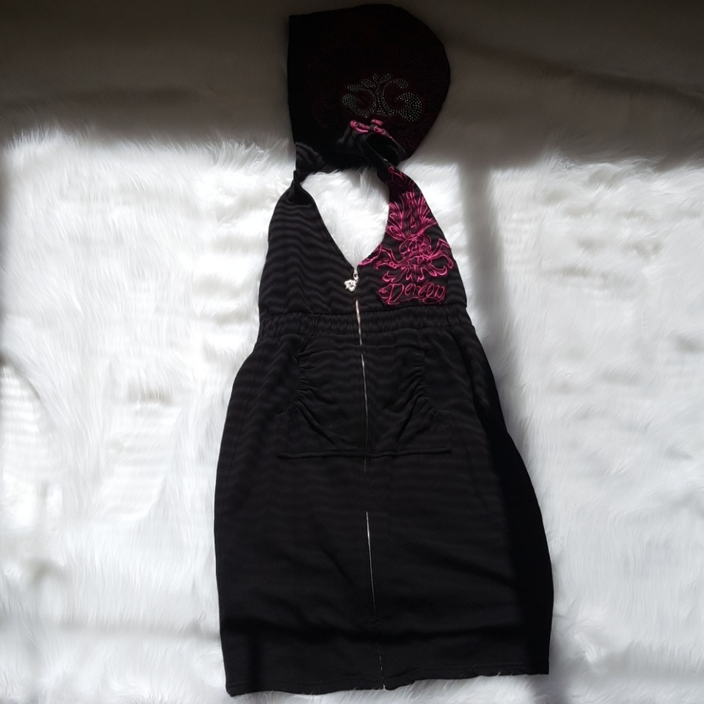 Hooded Halter Dress by Dereon size M