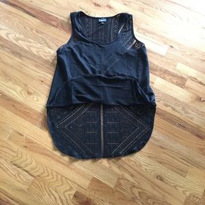Medium black lace tank