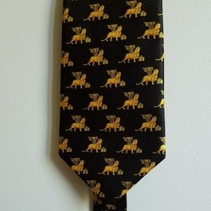 Italian silk tie with sphinx print