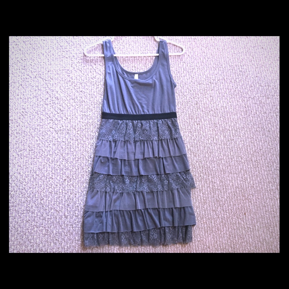 Gray Frill Dress