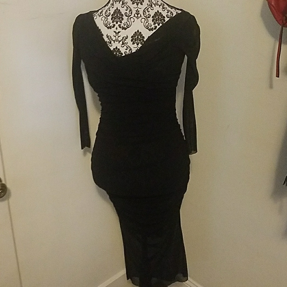 Jean Paul Gautier semi sheer long sleeve dress