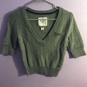 American Eagle crop /half sleeve cardigan sweater