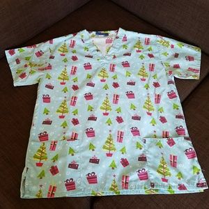 Christmas Scrub Top