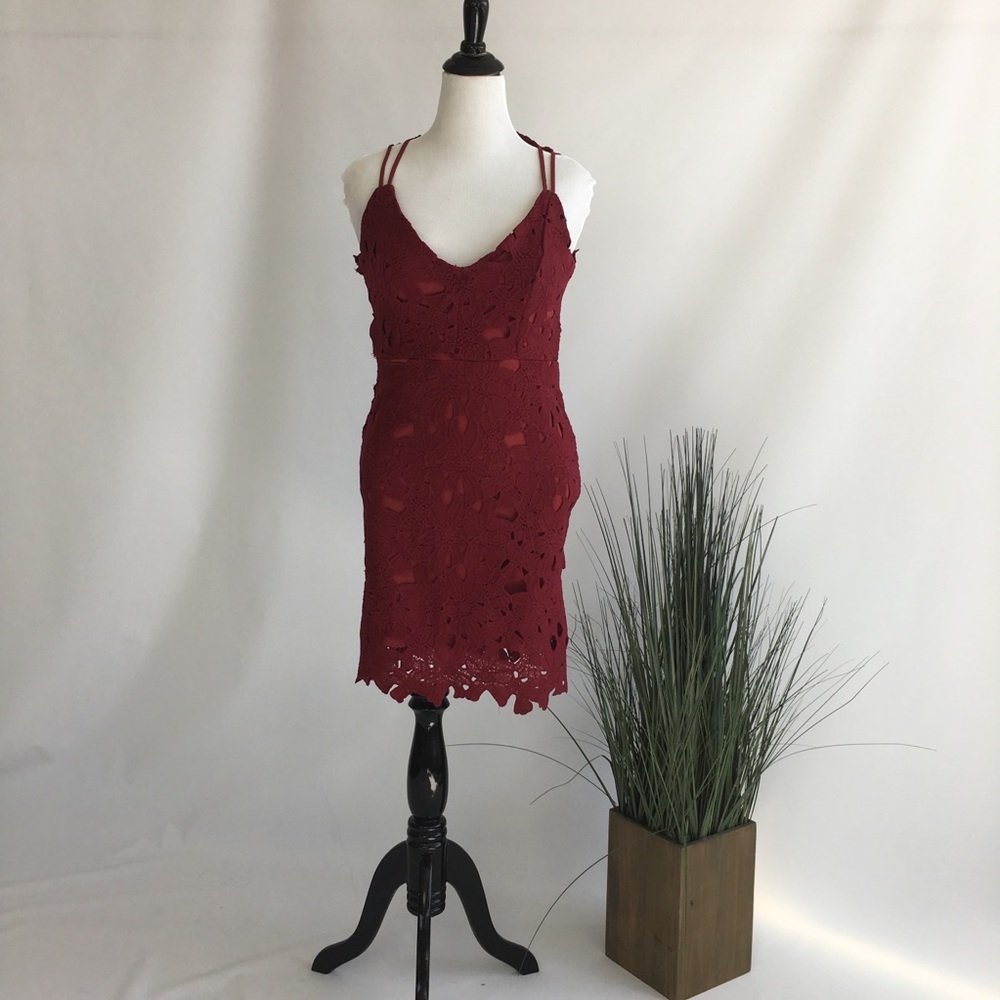 NWT Maroon Wine colored lace dress