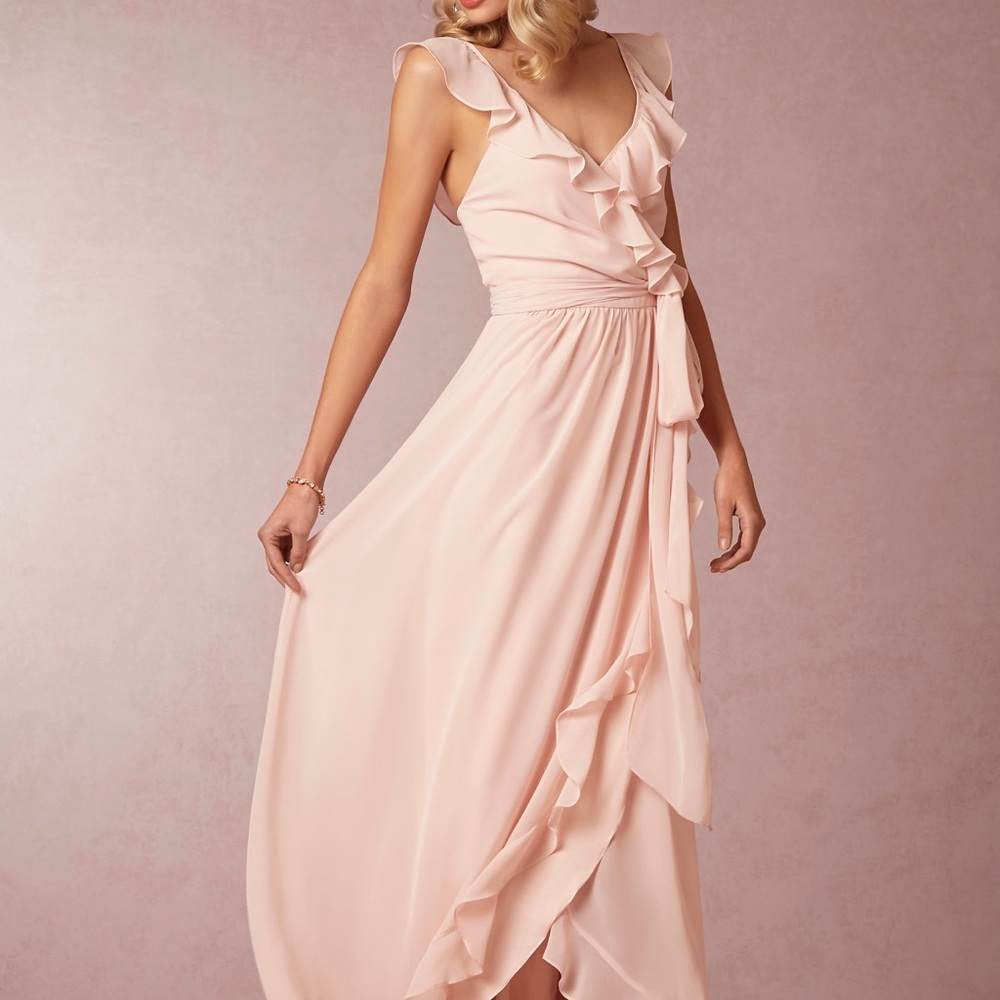 BHLDN POLLY DRESS IN BLUSH XS