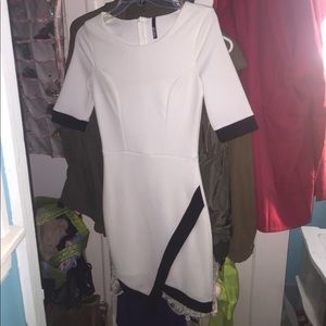 White & black evening dress size small