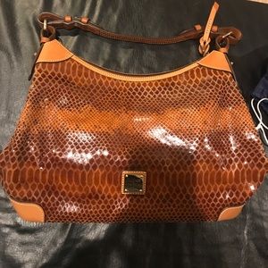 Dooney & Bourke brown lizard hobo bag