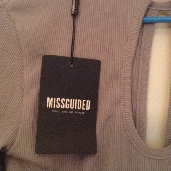 NWT grey ribbed bodysuit with keyholes - Picture 5 of 5