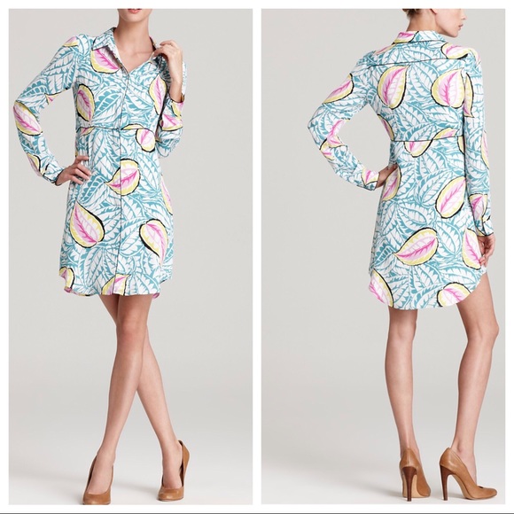 Theory Dresses & Skirts - SOLD❗️Theory “Walda” Silk Shirt Dress Caribbean
