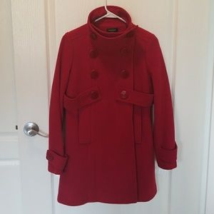 BEBE Red Double Botton Coat
